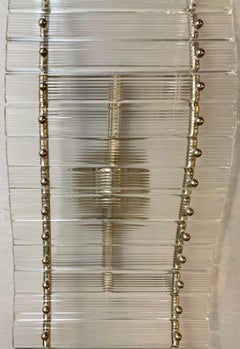 Mid-Century Modern Pair of Large Venini Murano Curved Glass Sconces Wall Lights