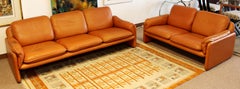 Mid-Century Modern Pair of Leather Sofa & Loveseat by De Sede, Switzerland 1970s