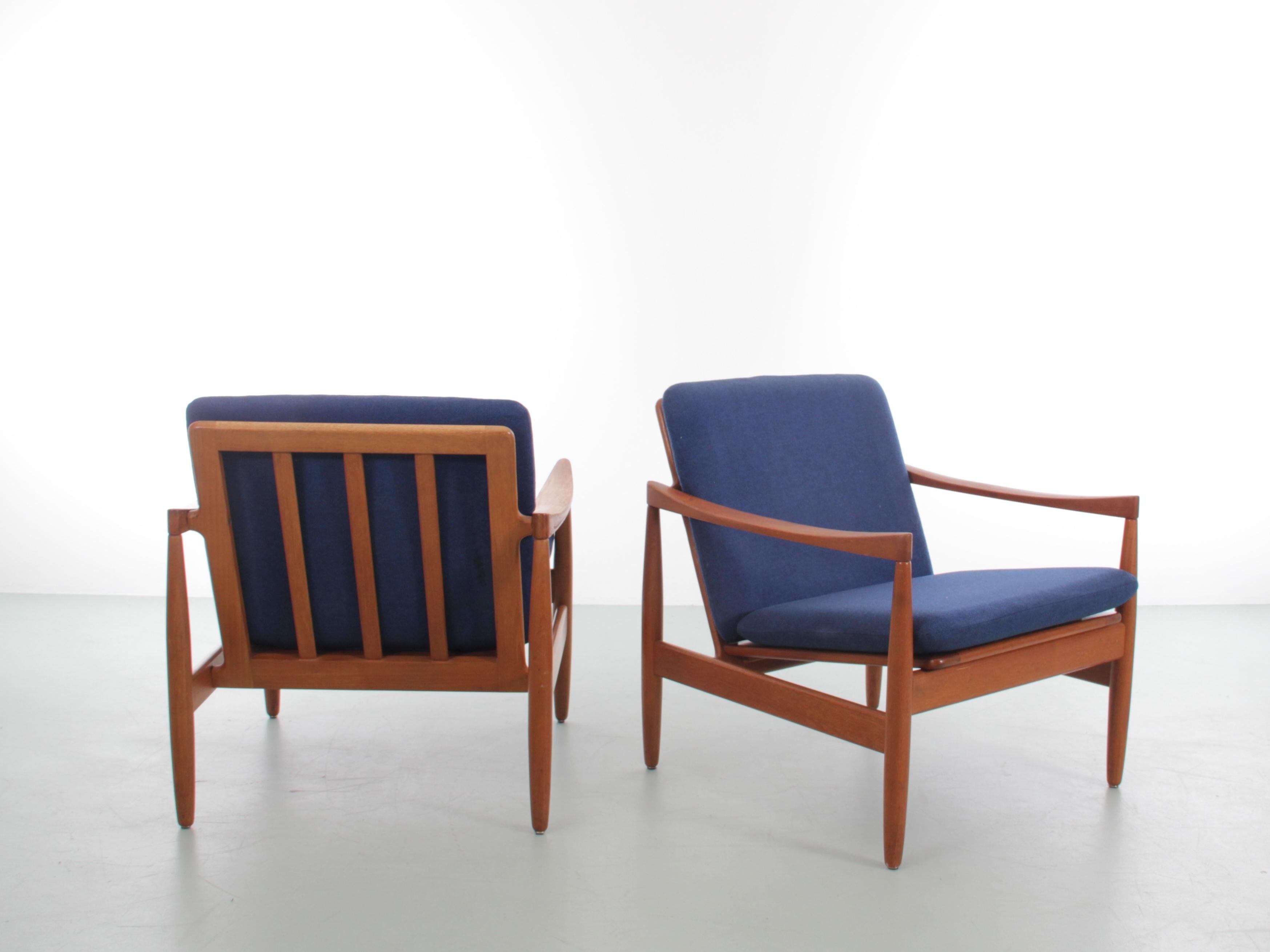Modernes Paar Loungesessel aus Teakholz von Skive Mbelfabrik, Mid-Century Modern (Skandinavische Moderne) im Angebot