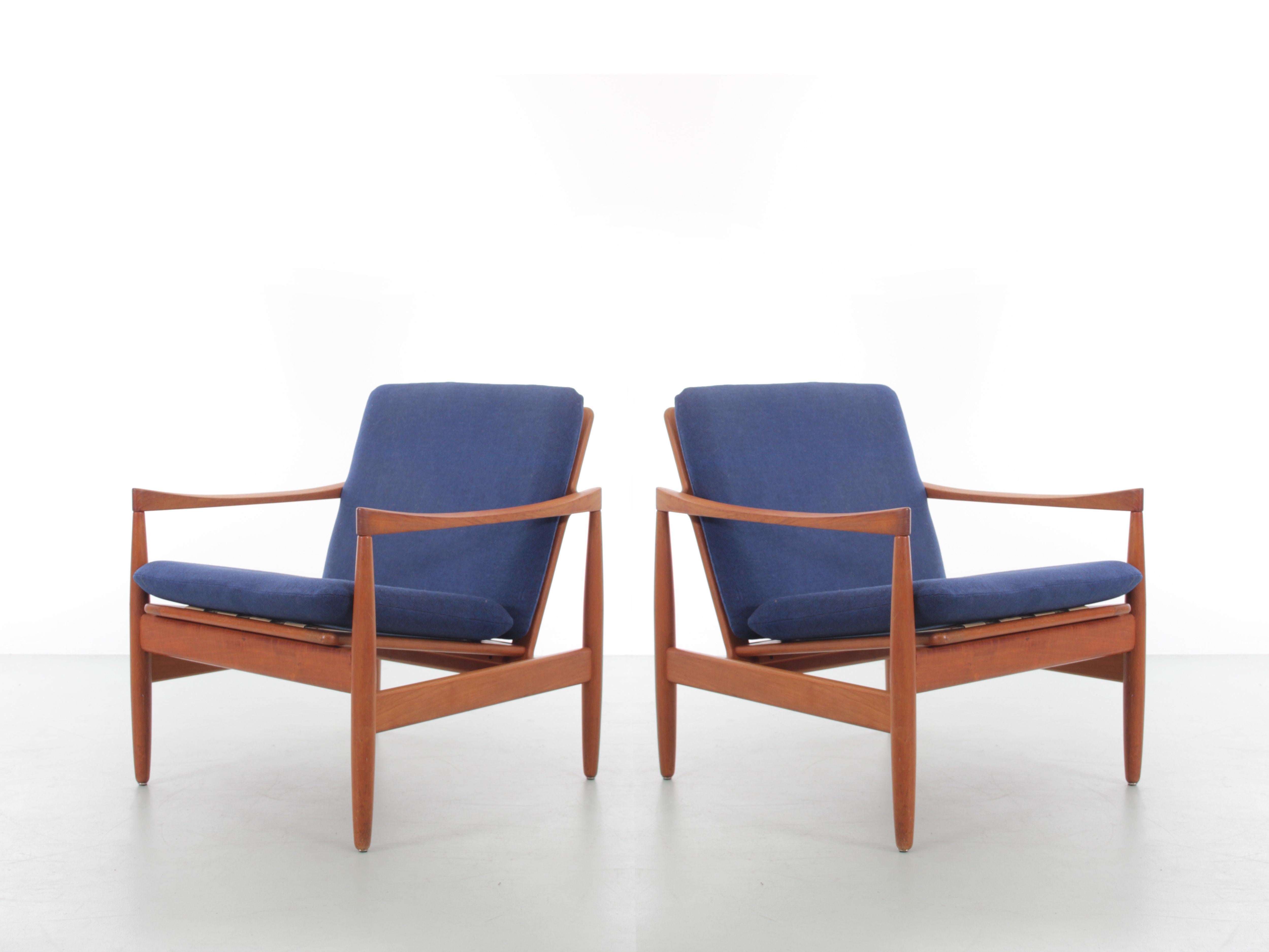 Modernes Paar Loungesessel aus Teakholz von Skive Mbelfabrik, Mid-Century Modern (Skandinavisch) im Angebot