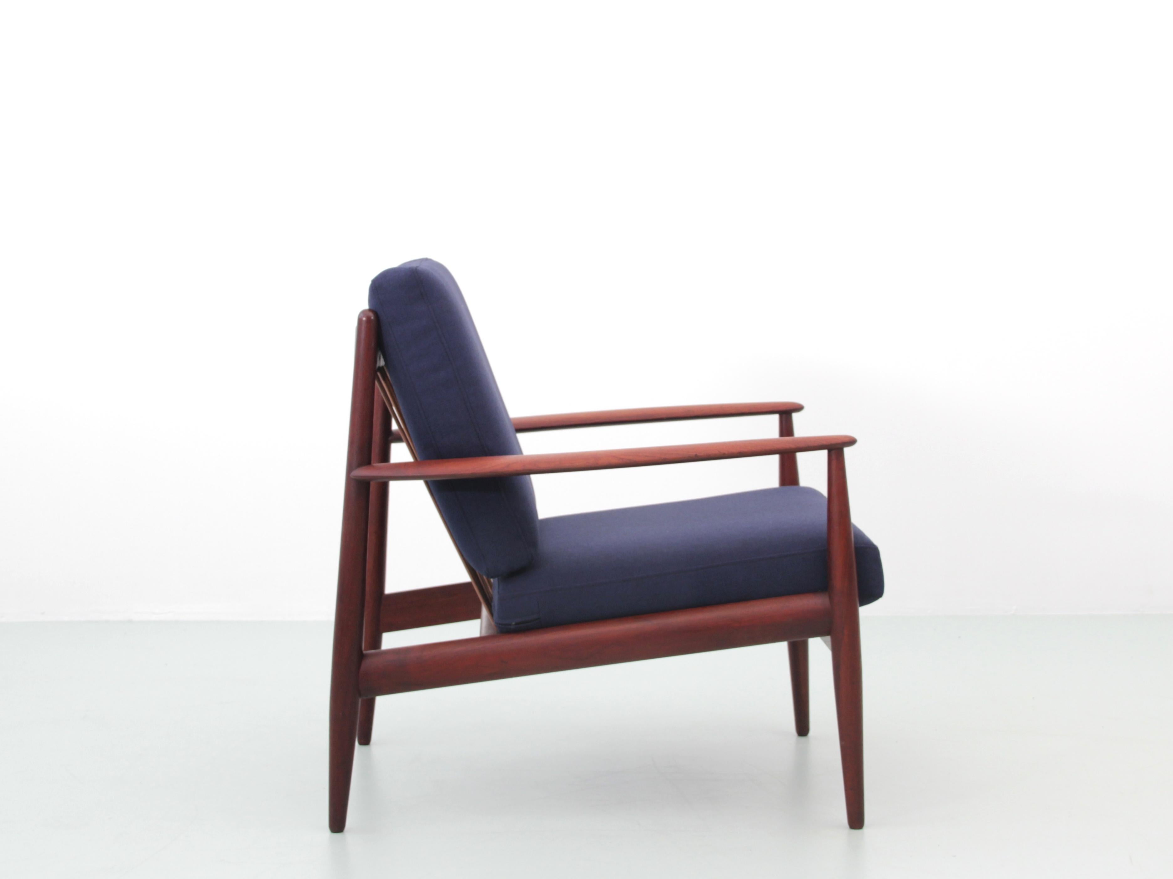 Scandinave Paire de fauteuils de salon en teck de style mi-siècle moderne, modèle 118 de Grete Jalk en vente
