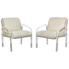 Mitte des Jahrhunderts Modernes Paar Sessel aus Lucit Charles Hollis Jones Hill Mfg:: 1970er Jahre