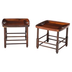 Pareja de taburetes modernos de mediados de siglo "Magrini" de Sergio Rodrigues, Brasil, años 60