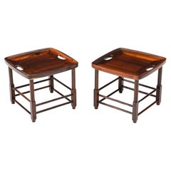 Mid-Century Modern Pair of "Magrini" Stools by Sergio Rodrigues, Brazil, 1960s