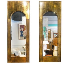 Mid Century Modern Pair von Mastercraft Messing Spiegel 55,5 "H x 20" W