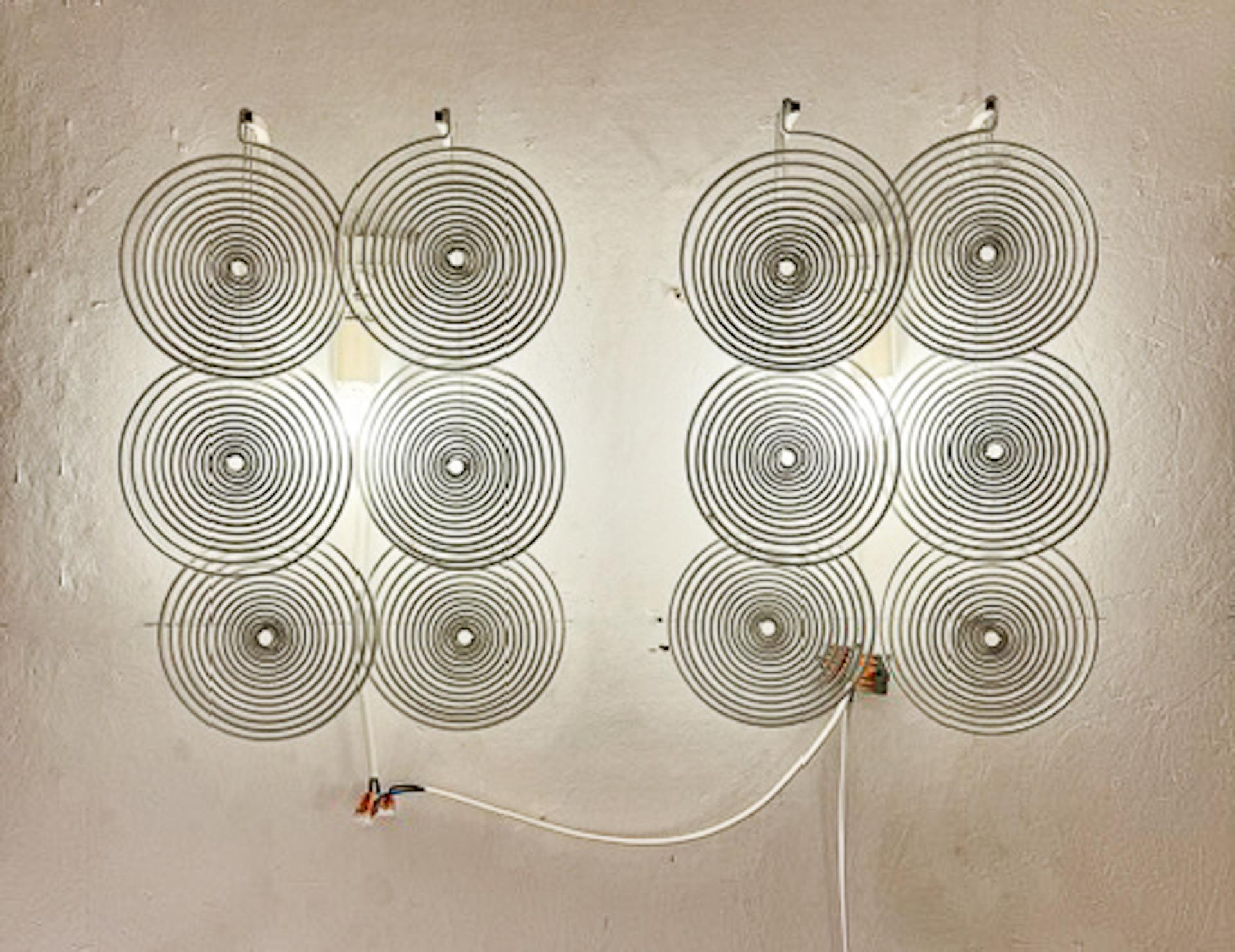Italian Mid-Century Modern Pair of Metal Wall Lights, Italy, 1960s For Sale