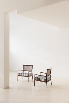 Mid-Century Modern Pair of MF5 Armchairs by Branco & Preto, 1953