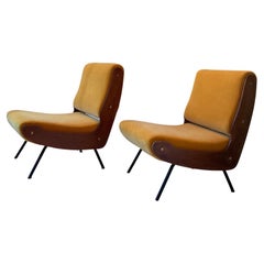 Mid-Century Modern Pair of Mod. 836 Armchairs, G. Frattini Cassina, Milano 1954