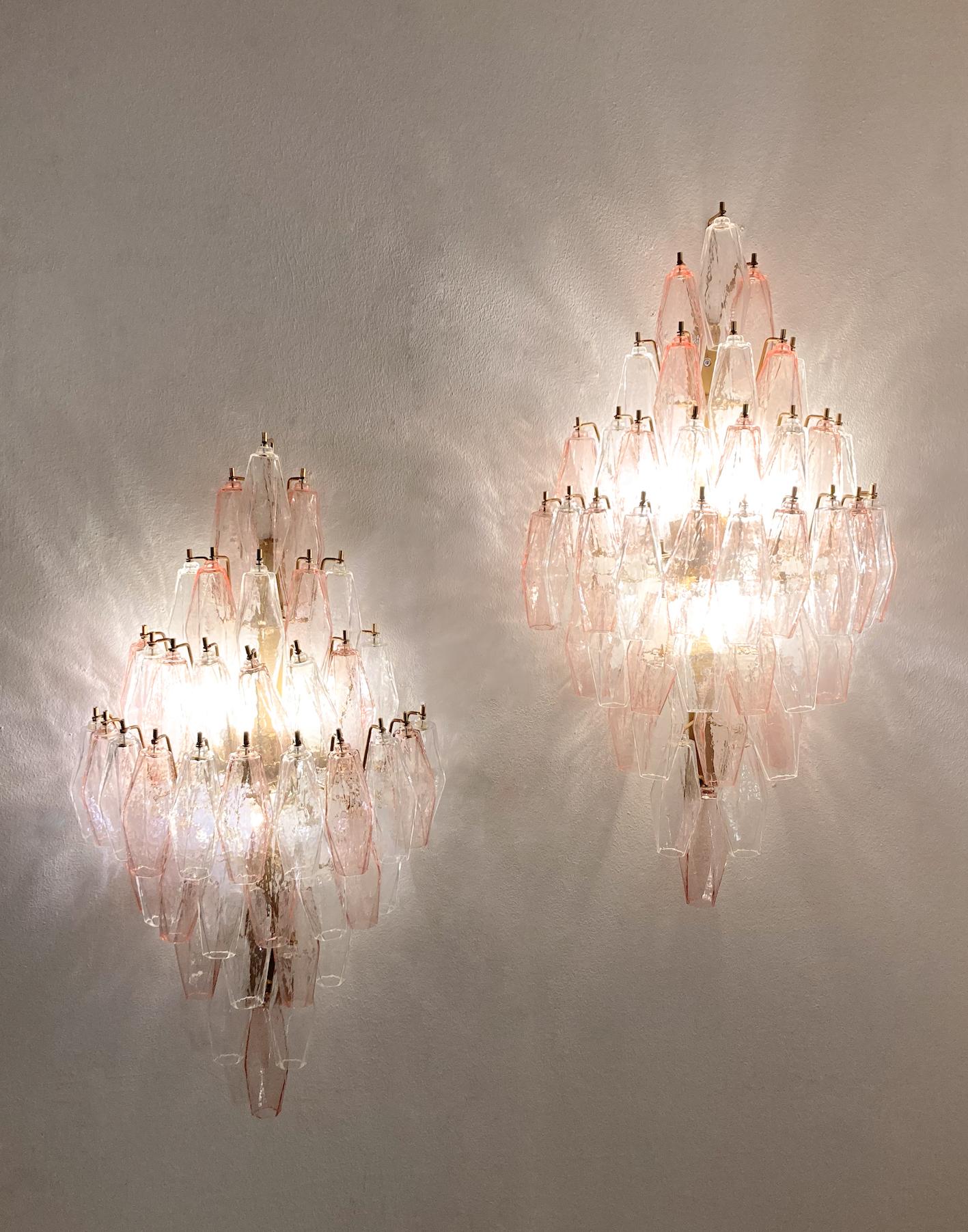 Mid-Century Modern Pair of Murano Glass Wall Lights In Good Condition For Sale In Brussels, BE