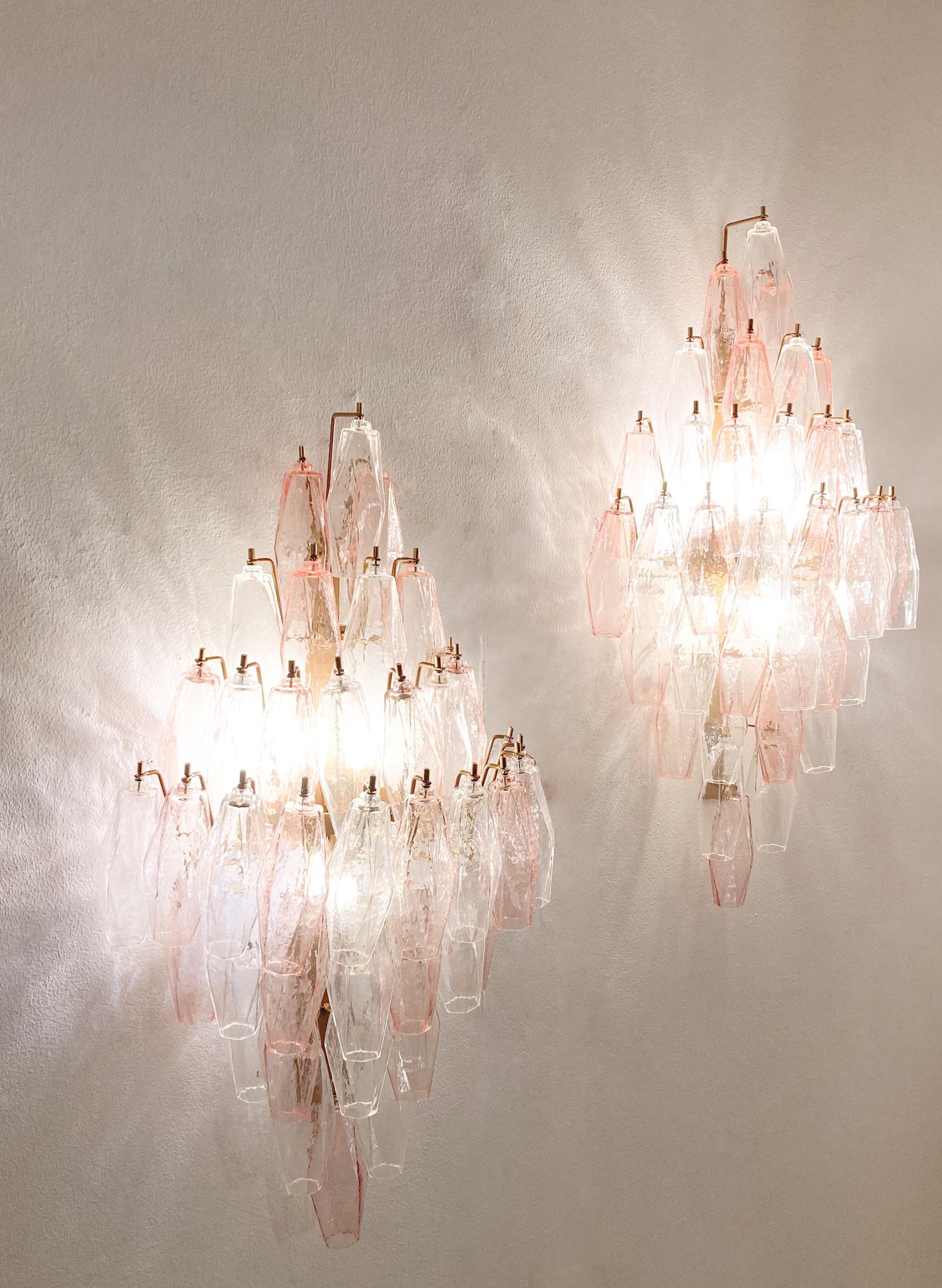 20th Century Mid-Century Modern Pair of Murano Glass Wall Lights For Sale