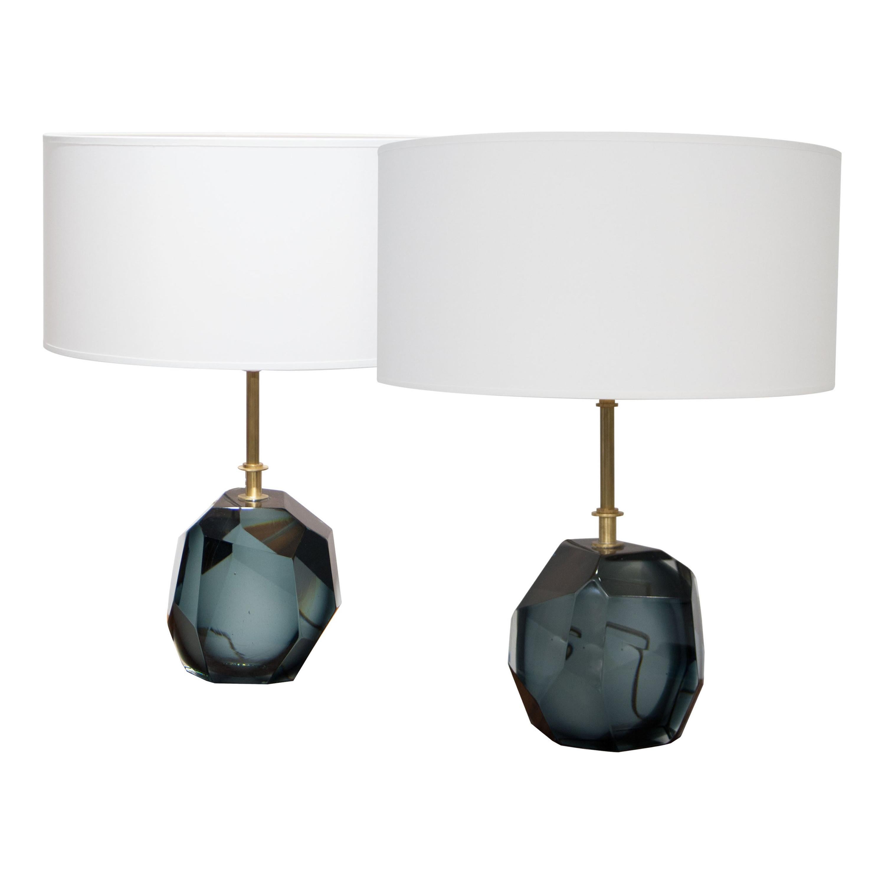 Mid-Century Modern Pair of Murano Table Lamps, Italy, 1950