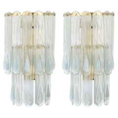 Pareja de apliques de Murano de estilo «Mid-Century Modern», diseñados por Carlo Nason