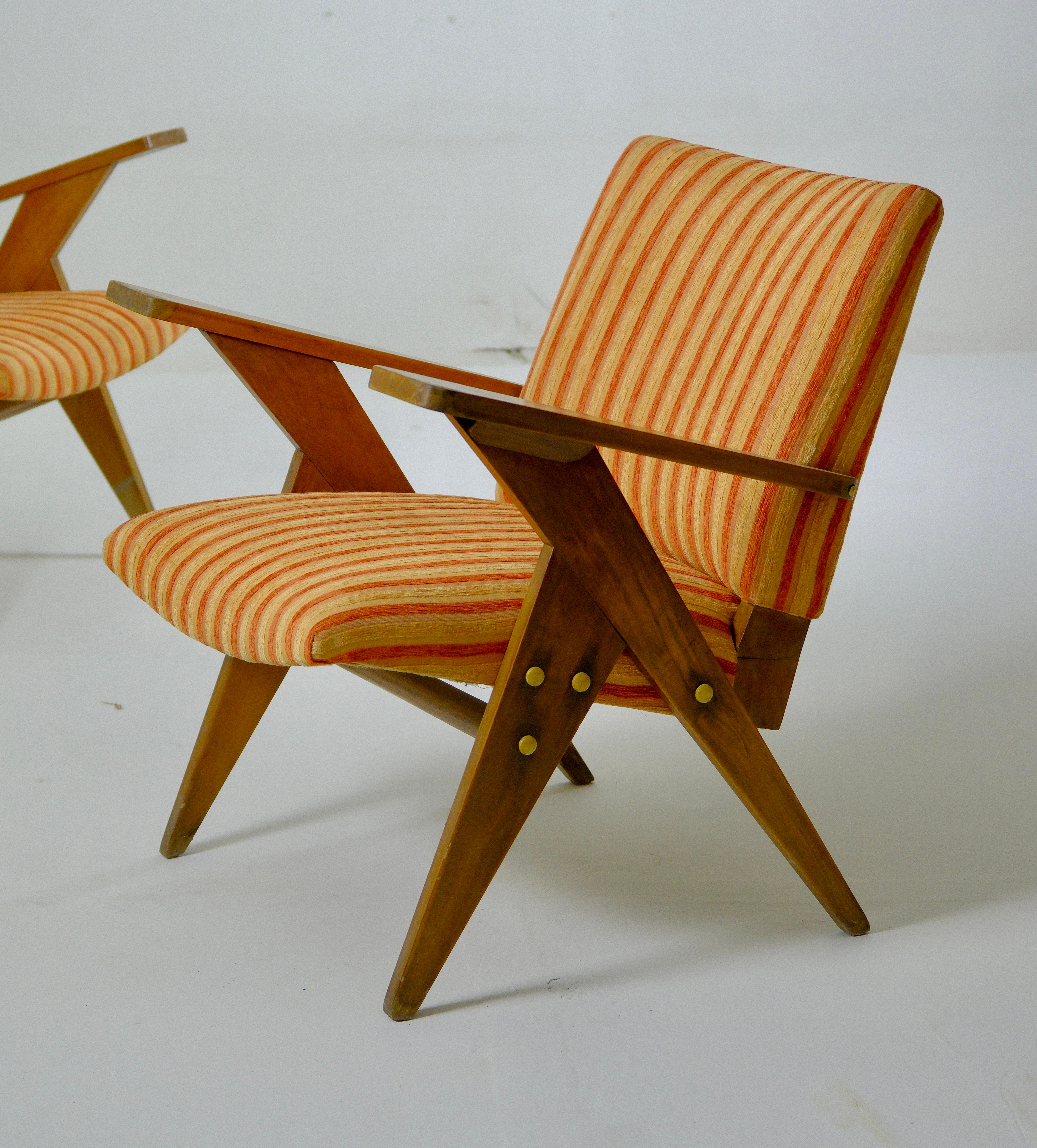 Mid-Century Modern Pair of 'N' Lounge Chairs by Zanine Caldas, 1960s In Good Condition For Sale In Deerfield Beach, FL