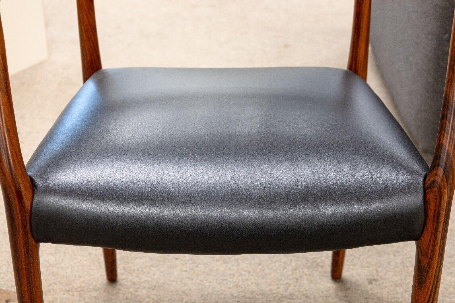 Mid Century Modern Pair of Niels Moller Model 64 Rosewood Armchairs 1