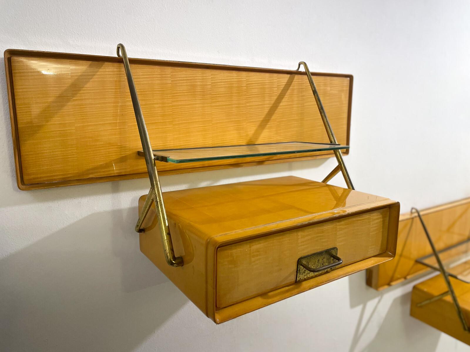Mid-Century Modern Pair of Nightstands by Silvio Cavatorta, 1950s In Good Condition For Sale In Brussels, BE