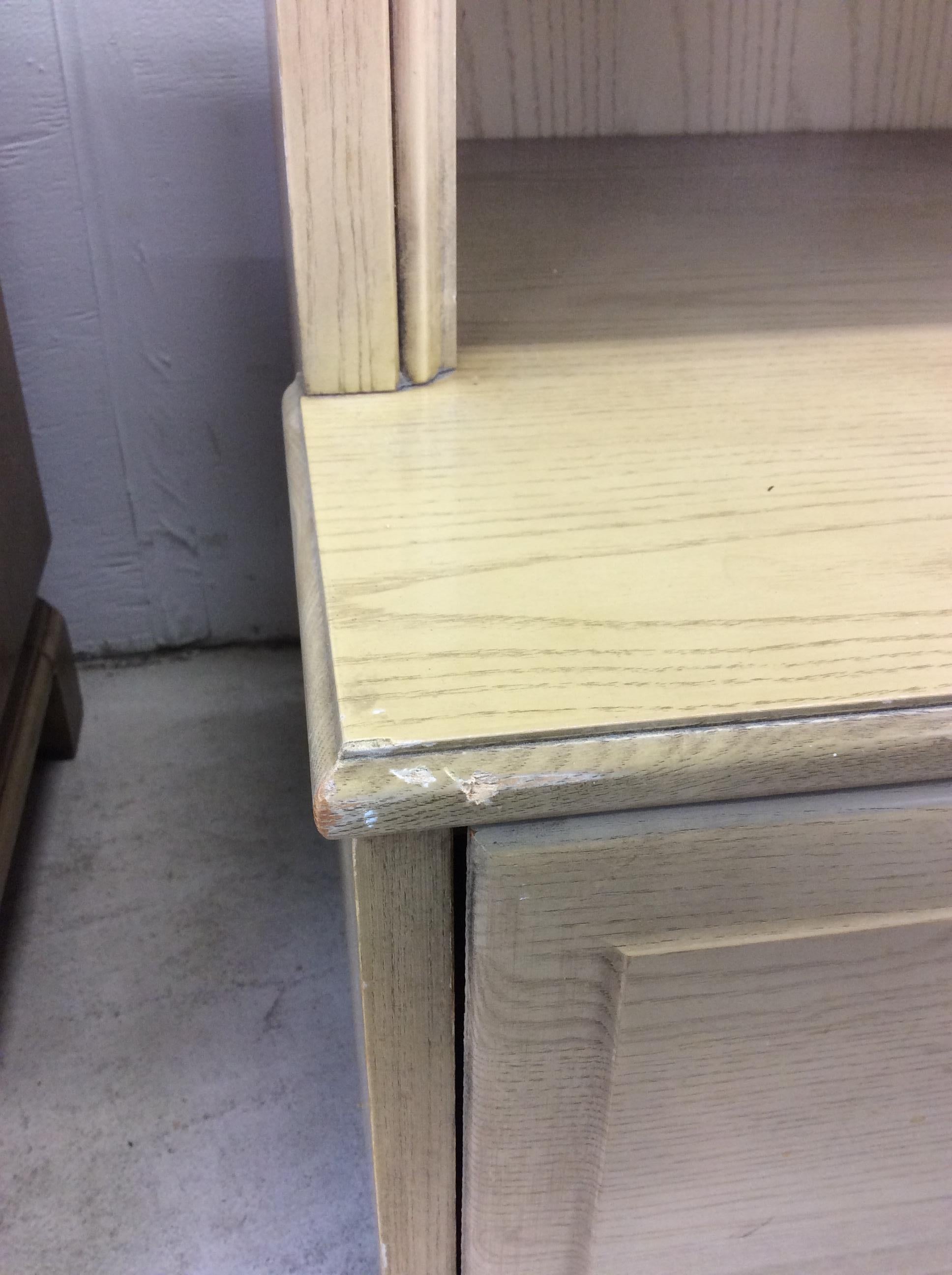 Mid Century Modern Pair of Nightstands with Limed Oak Finish For Sale 10