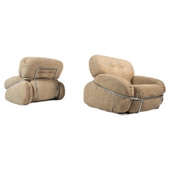 Mid-Century Modern Pair of "Okay" Armchairs by Adriano Piazzesi, 1960s
