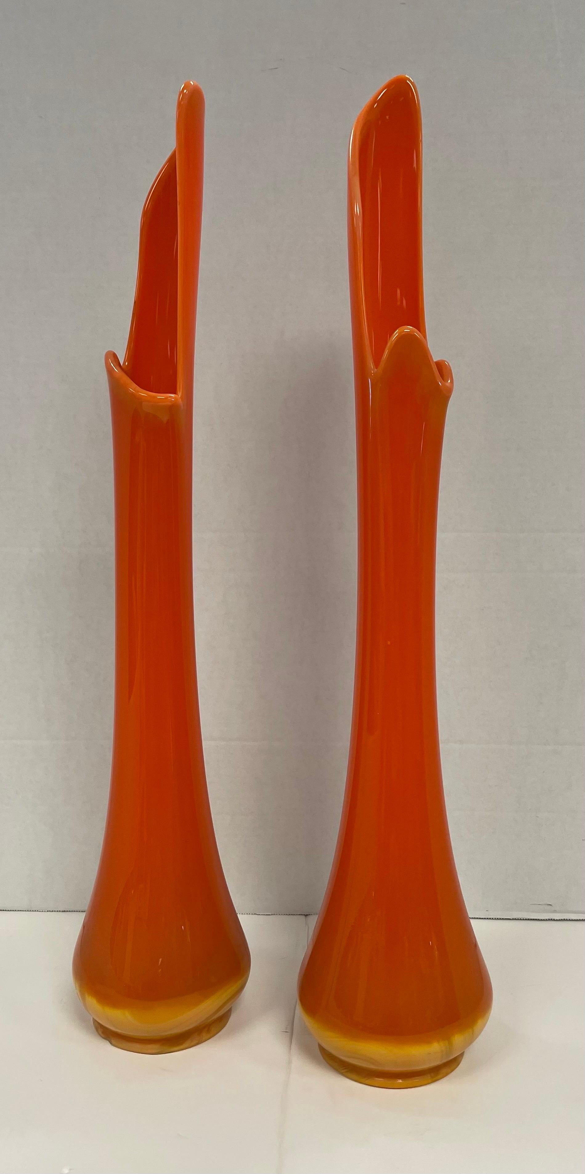 orange swung vase