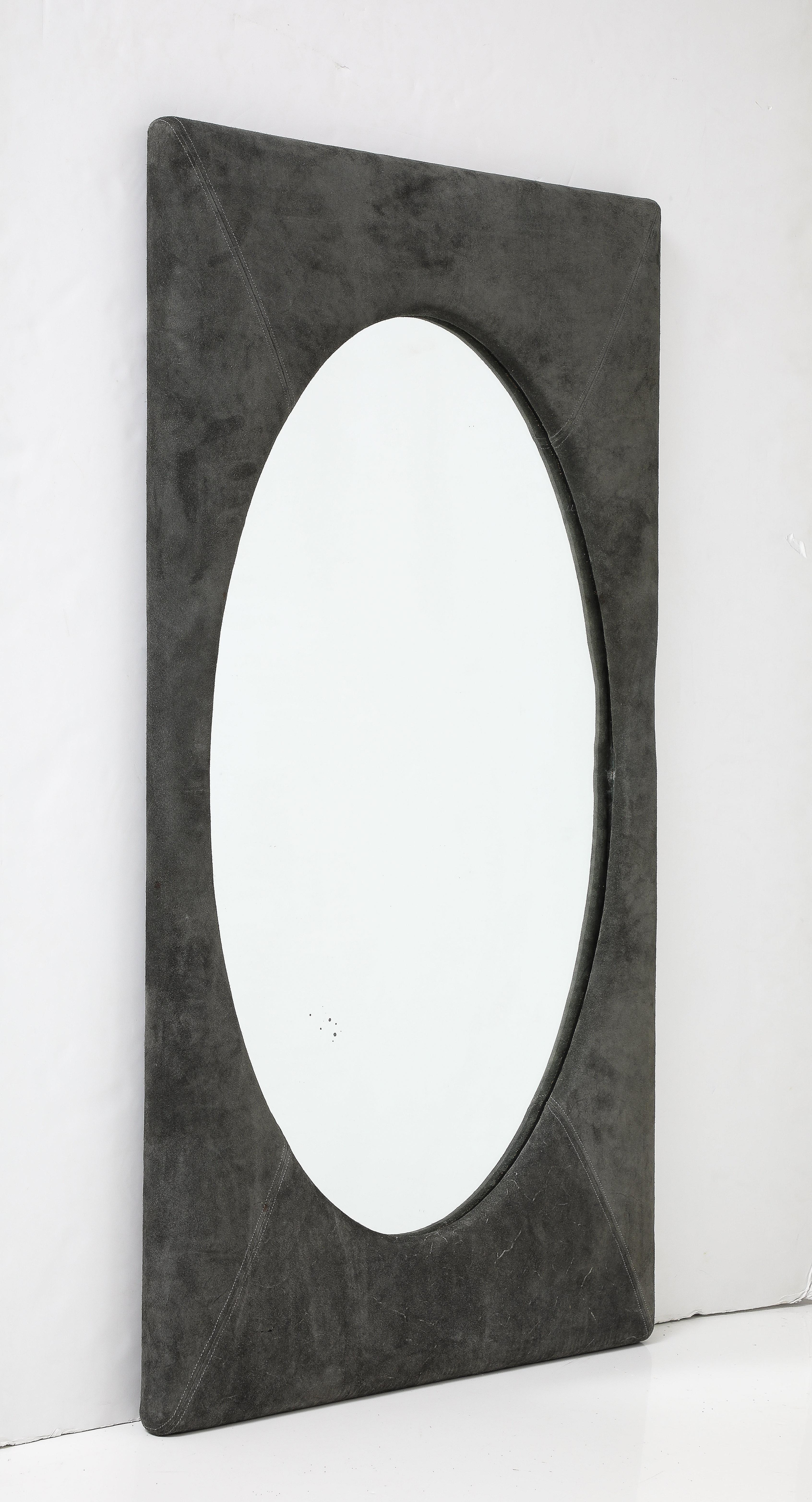 Tissu The Moderns Modern Paire de miroirs muraux ovales par Sergio Rodrigues, 1960s en vente