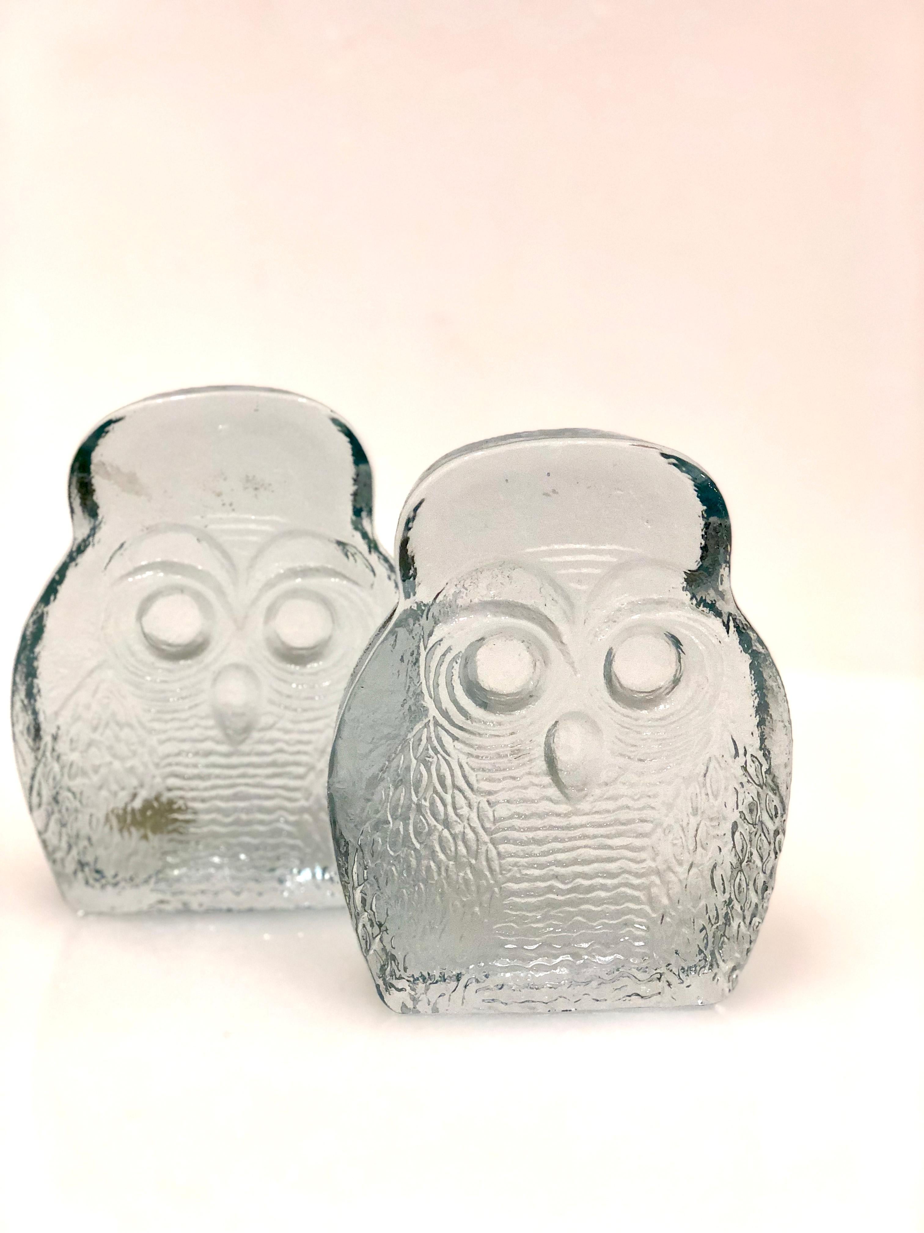 20th Century Mid-Century Modern Pair of Owl Bookends by Blenko