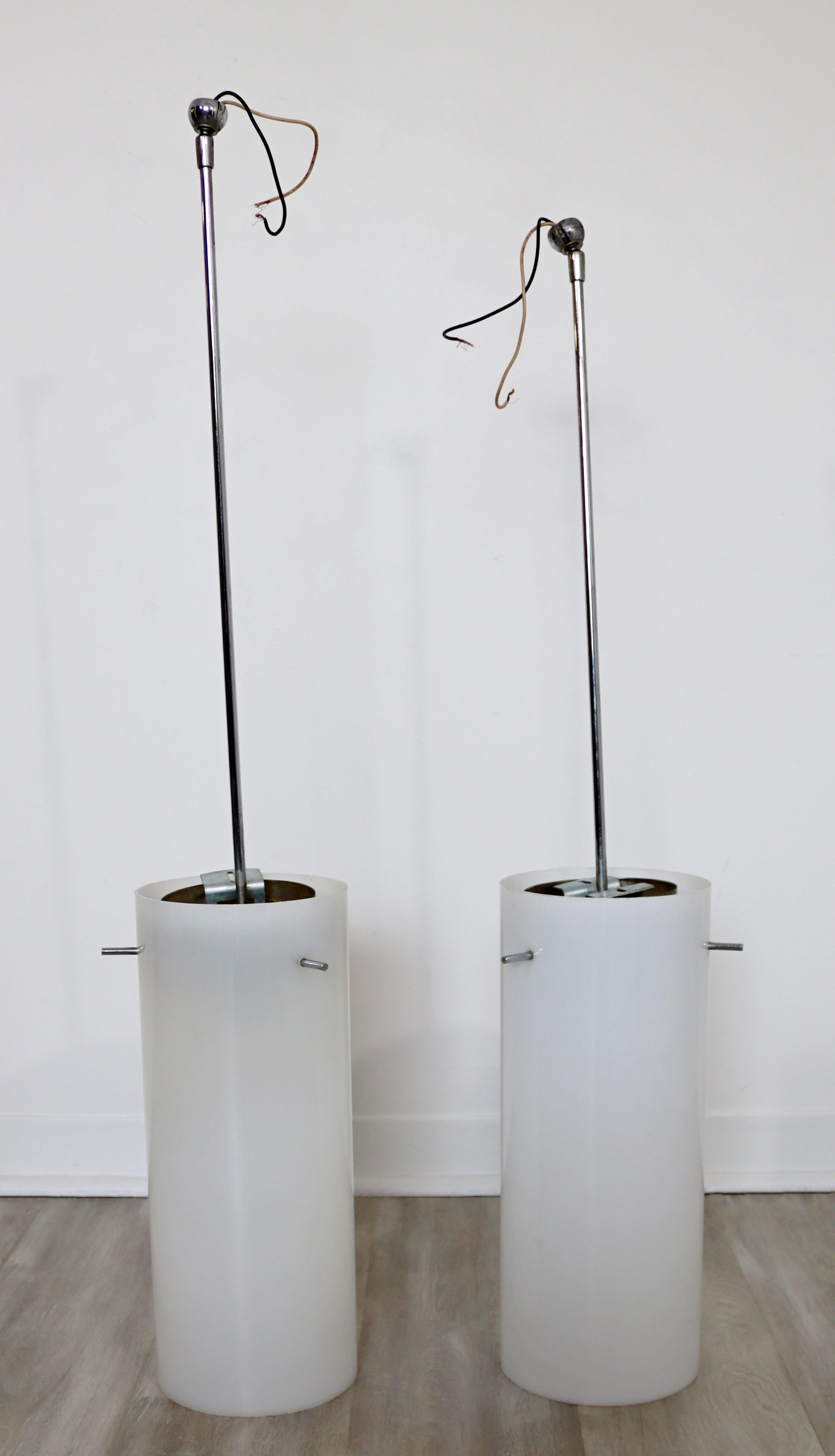 Mid-Century Modern Pair of Paul Mayen Hanging Pendant Light Fixtures, 1960s In Good Condition In Keego Harbor, MI