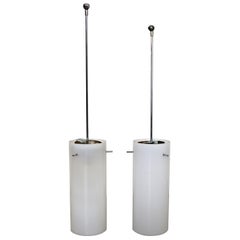 Mid-Century Modern Pair of Paul Mayen Hanging Pendant Light Fixtures, 1960s