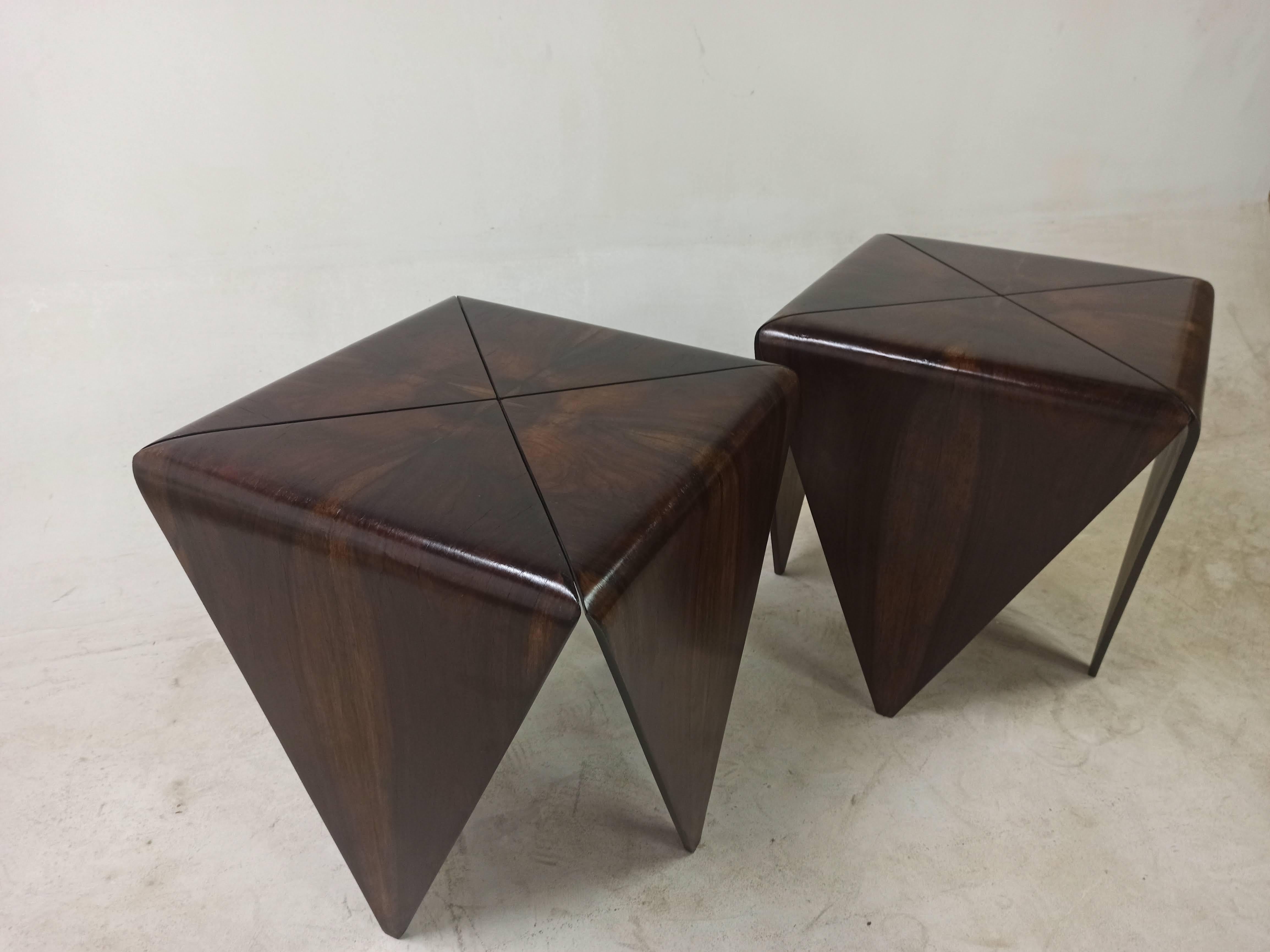 Brazilian Mid-Century Modern Pair of Petalas Side Tables by Jorge Zalszupin, Brazil, 1960s