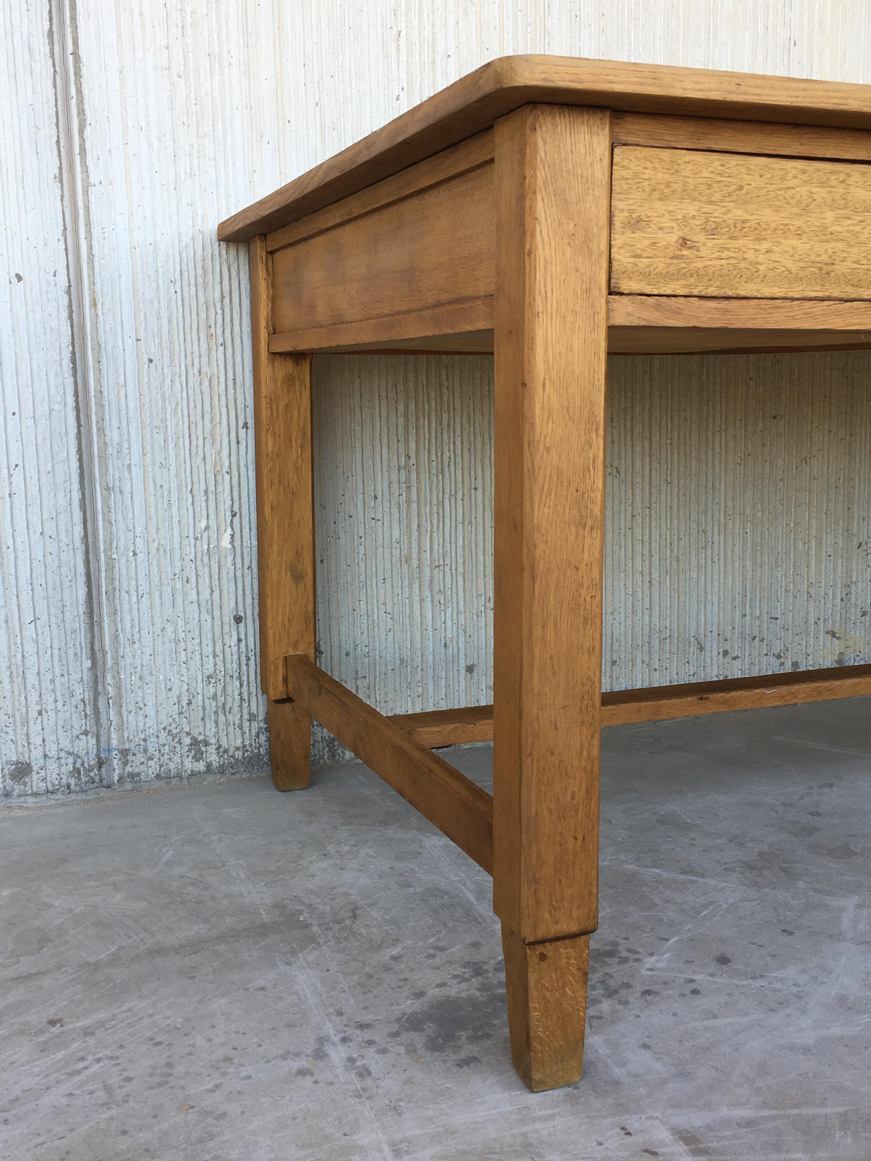 Mid-Century Modern Pair of Pine Desk with Two Drawers 3