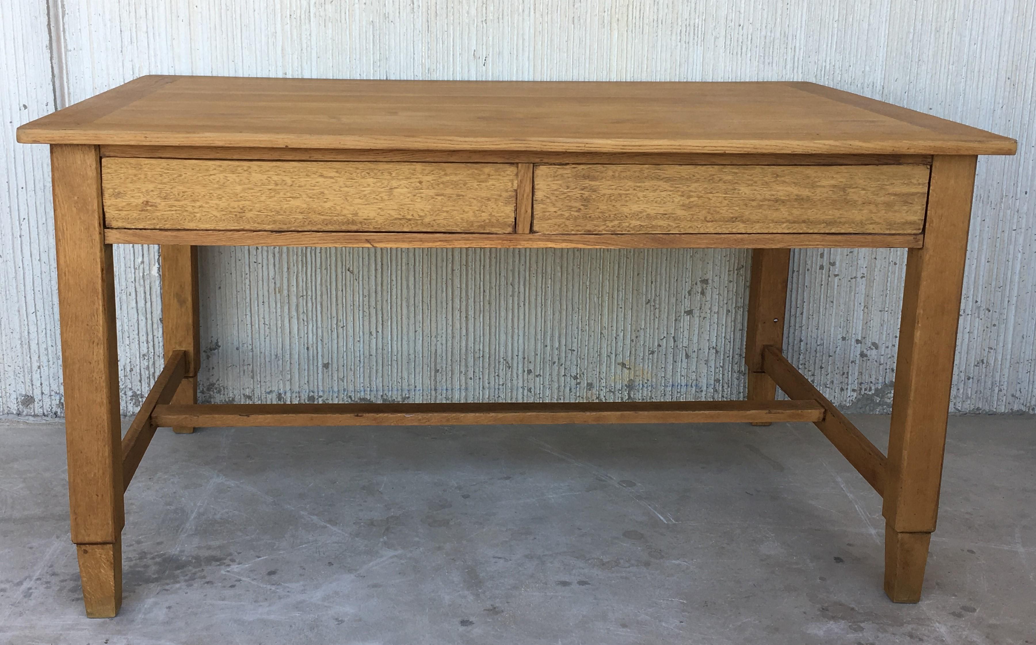 Mid-Century Modern pair of pine desk with two drawers
Completely restored.
 