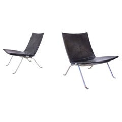 Vintage Mid-Century Modern Pair of PK22 Armchairs by Poul Kjaerholm for E. Kold Christen