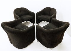 Mid Century Modern Pair of "PS 142" Armchairs by Eugenio Gerli For Tecno, 1960s