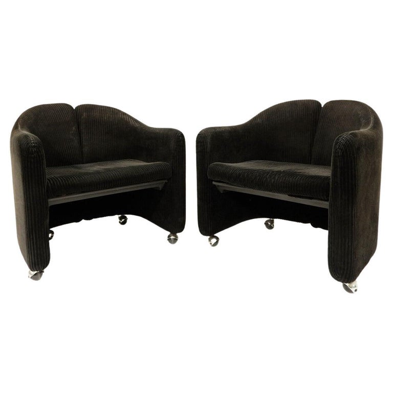 Mid Century Modern Pair of "PS 142" Armchairs by Eugenio Gerli For Tecno, 1960s  For Sale