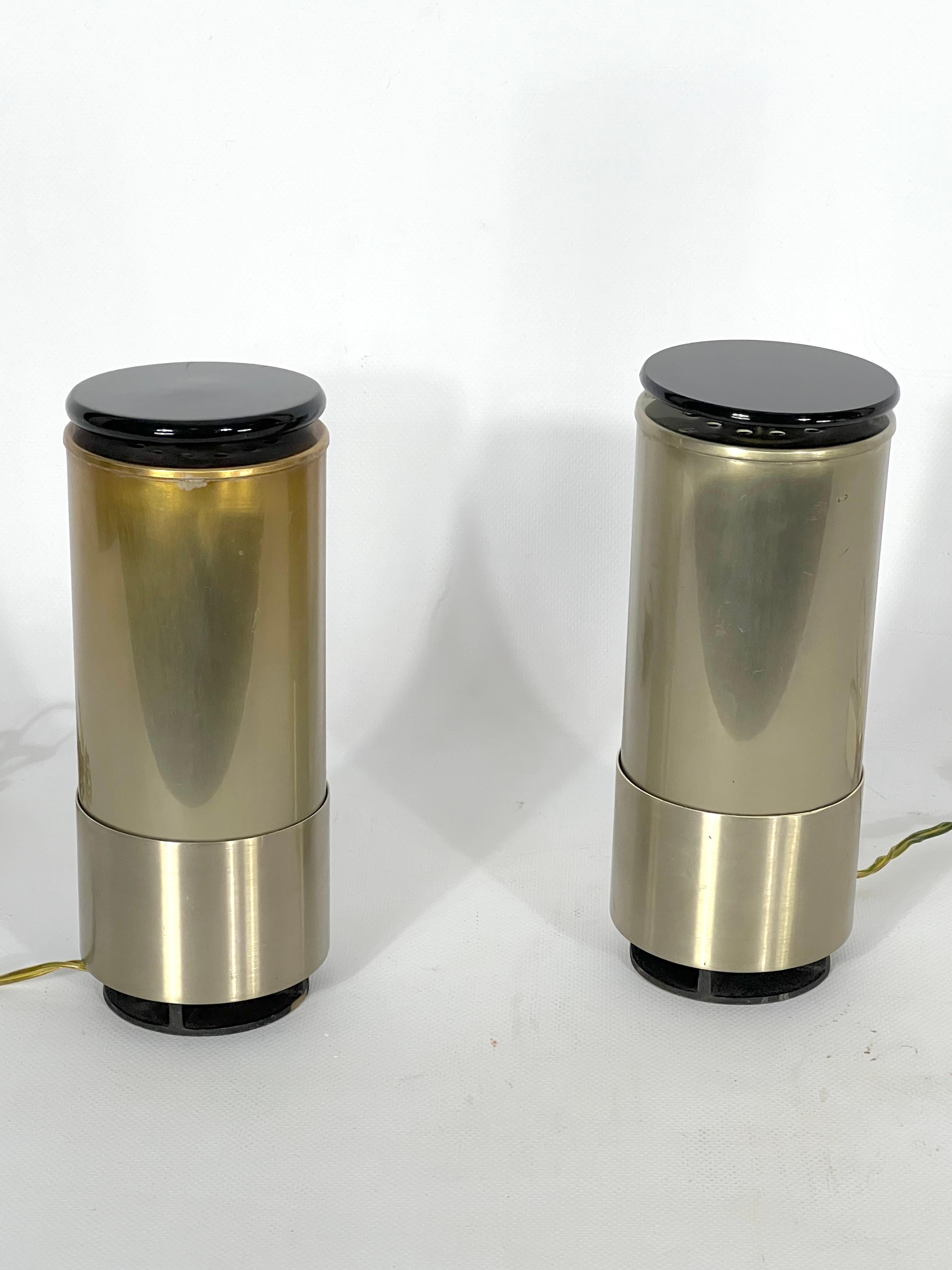 Italian Mid-Century Modern Pair of Rare Labeled Lumi Milano Table Lamps For Sale