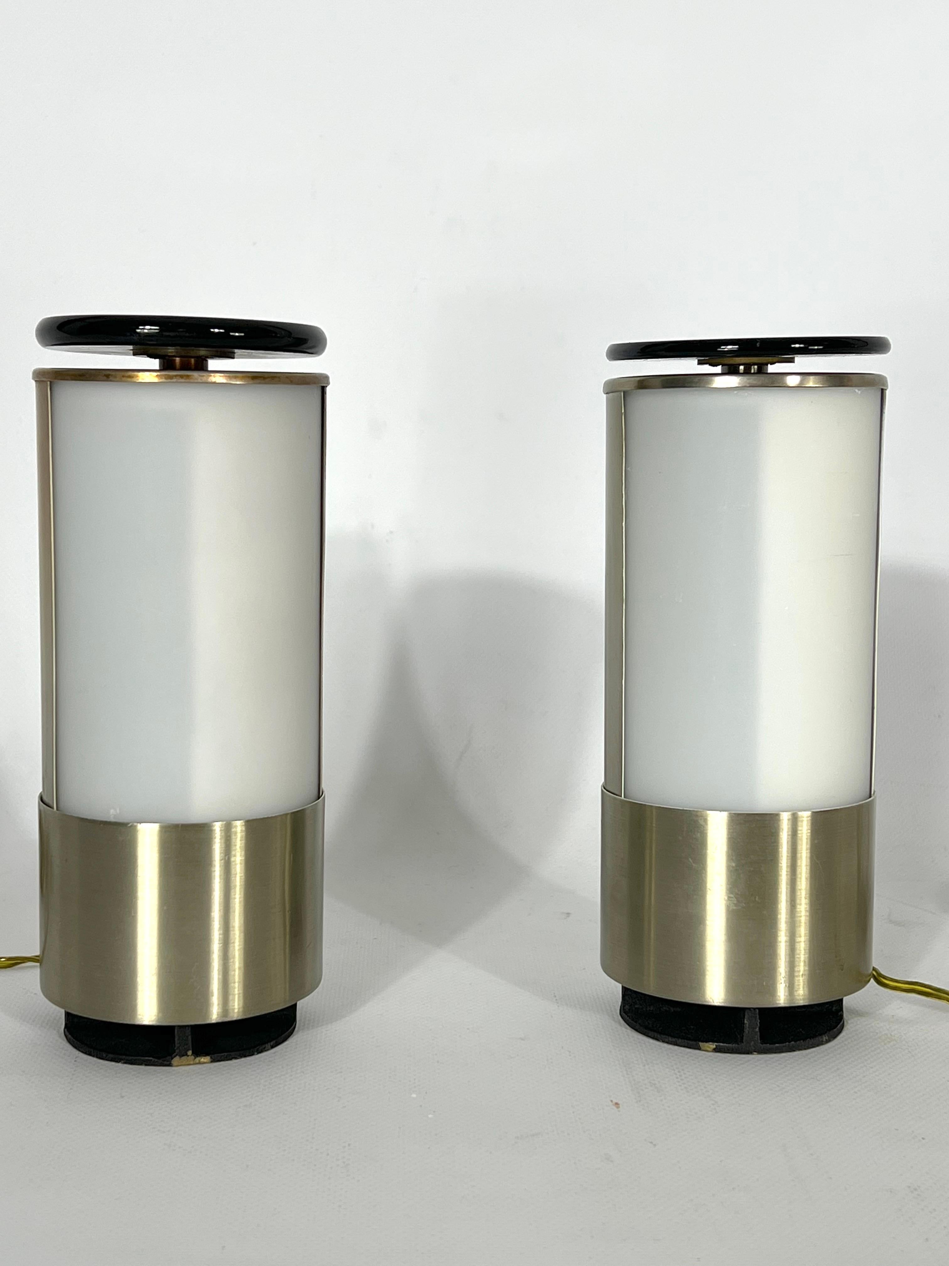 20th Century Mid-Century Modern Pair of Rare Labeled Lumi Milano Table Lamps For Sale