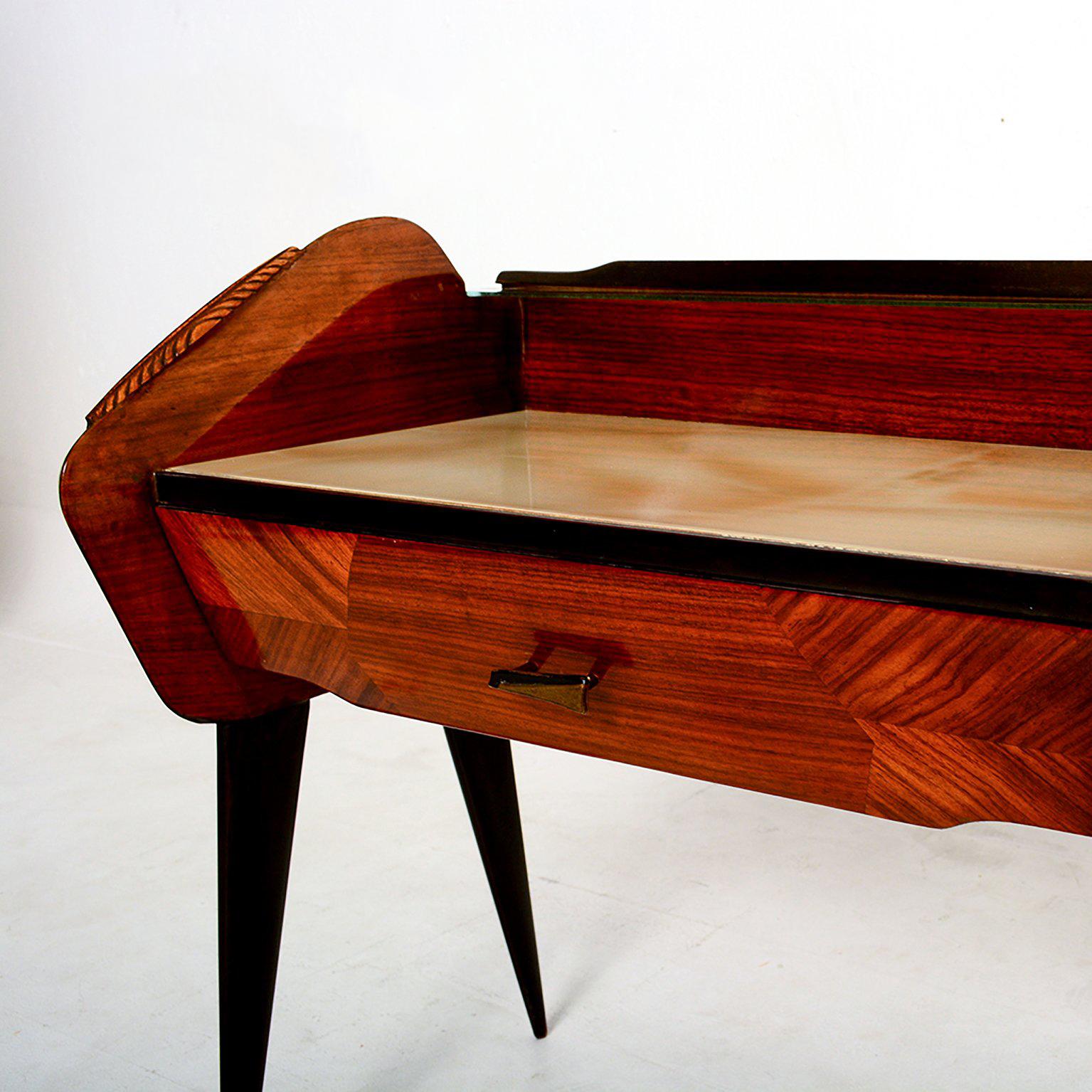 Mid-20th Century Mid Century Modern  Pair of Rosewood Nightstands Bed Side Tables Made in Italy