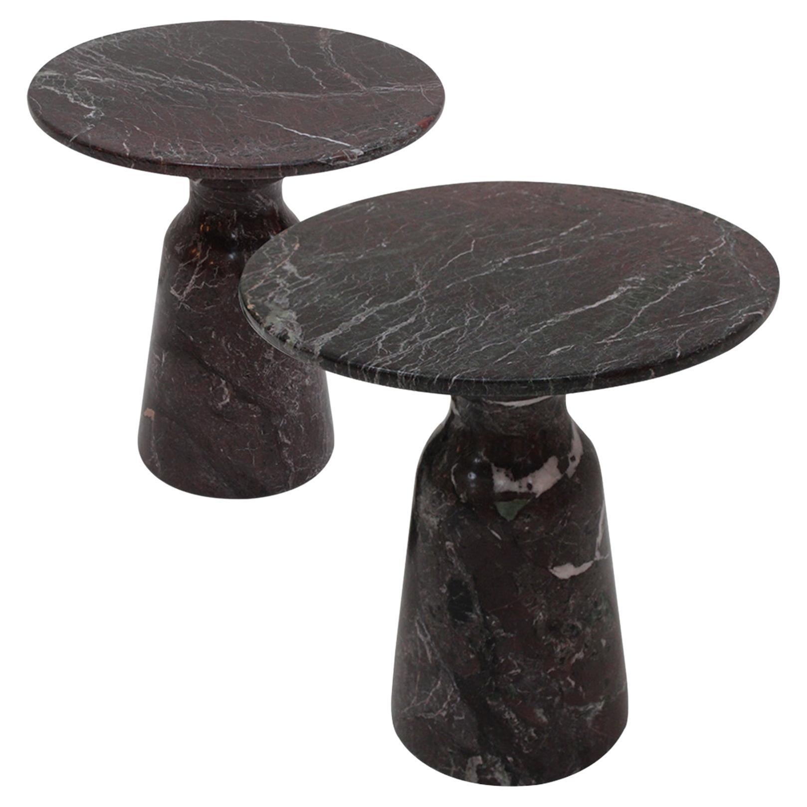 Paire de tables d'appoint Rosso Levanto, Italie, années 70