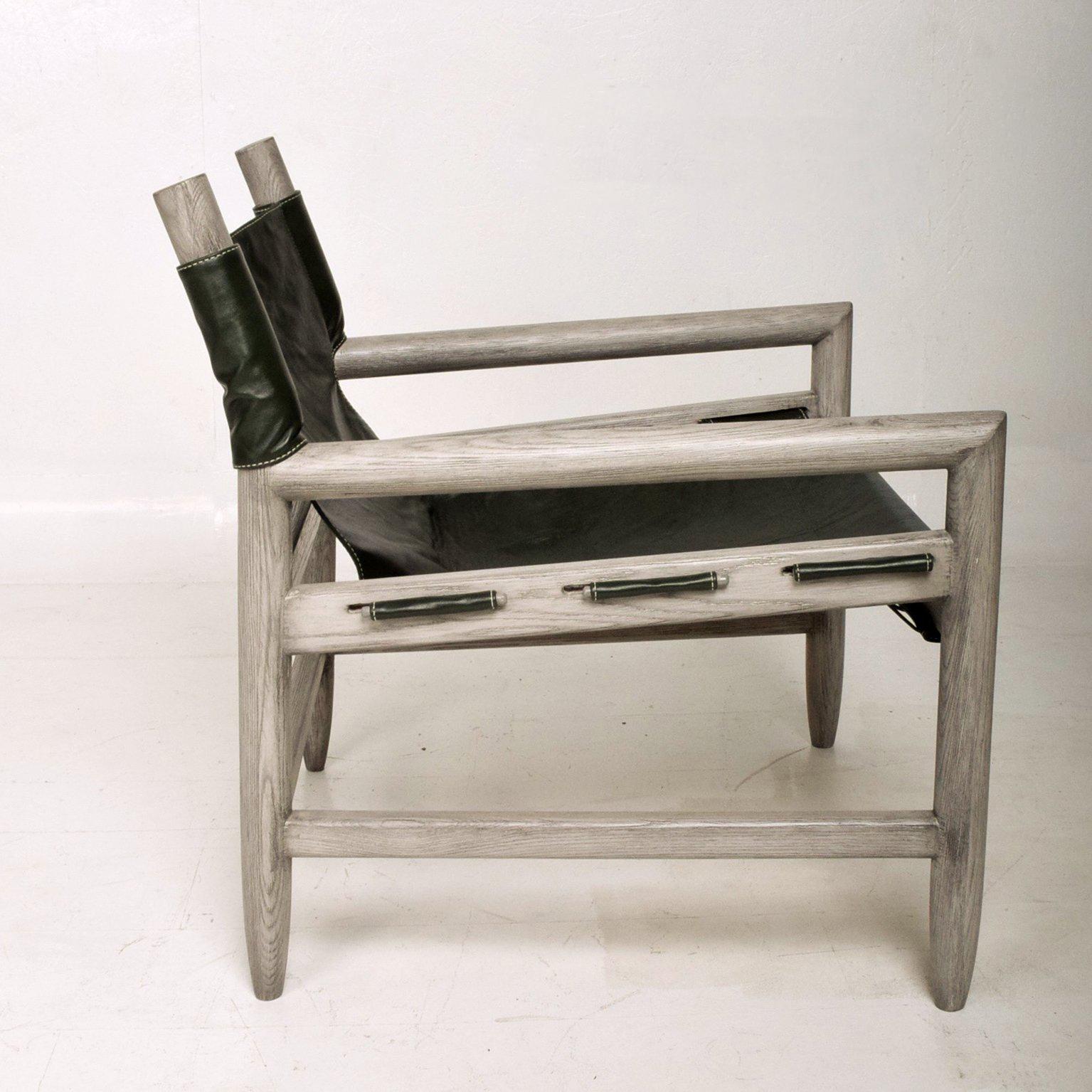 Driftwood Mid Century Modern Pair of Safari Lounge Chairs