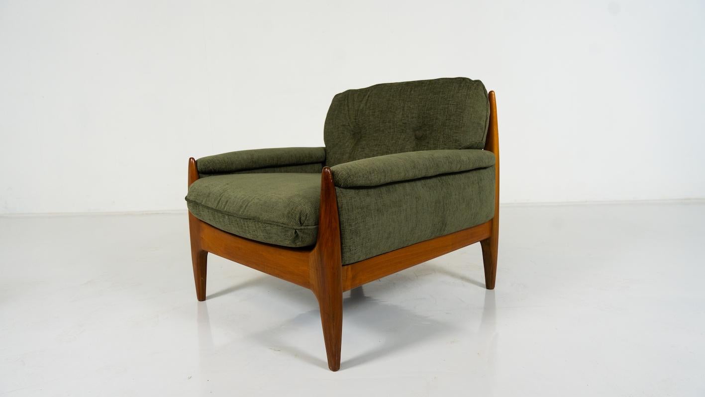 Fabric Mid-Century Modern Pair of Scandinavian Armchairs, 1960s - New Upholstery For Sale