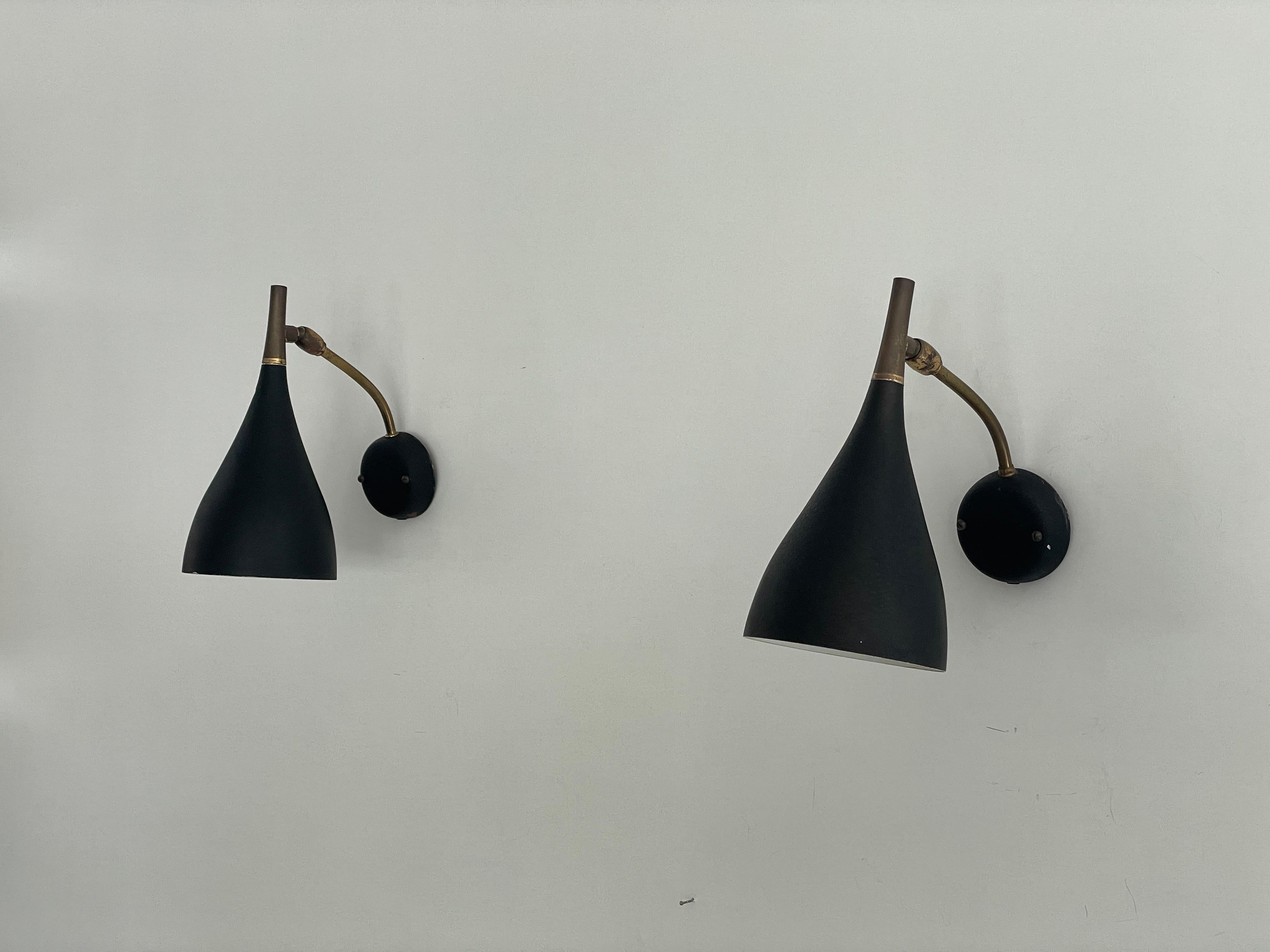 Mid-century Modern Pair of Sconces by Cosack Leuchten, 1950s, Germany In Excellent Condition For Sale In Hagenbach, DE