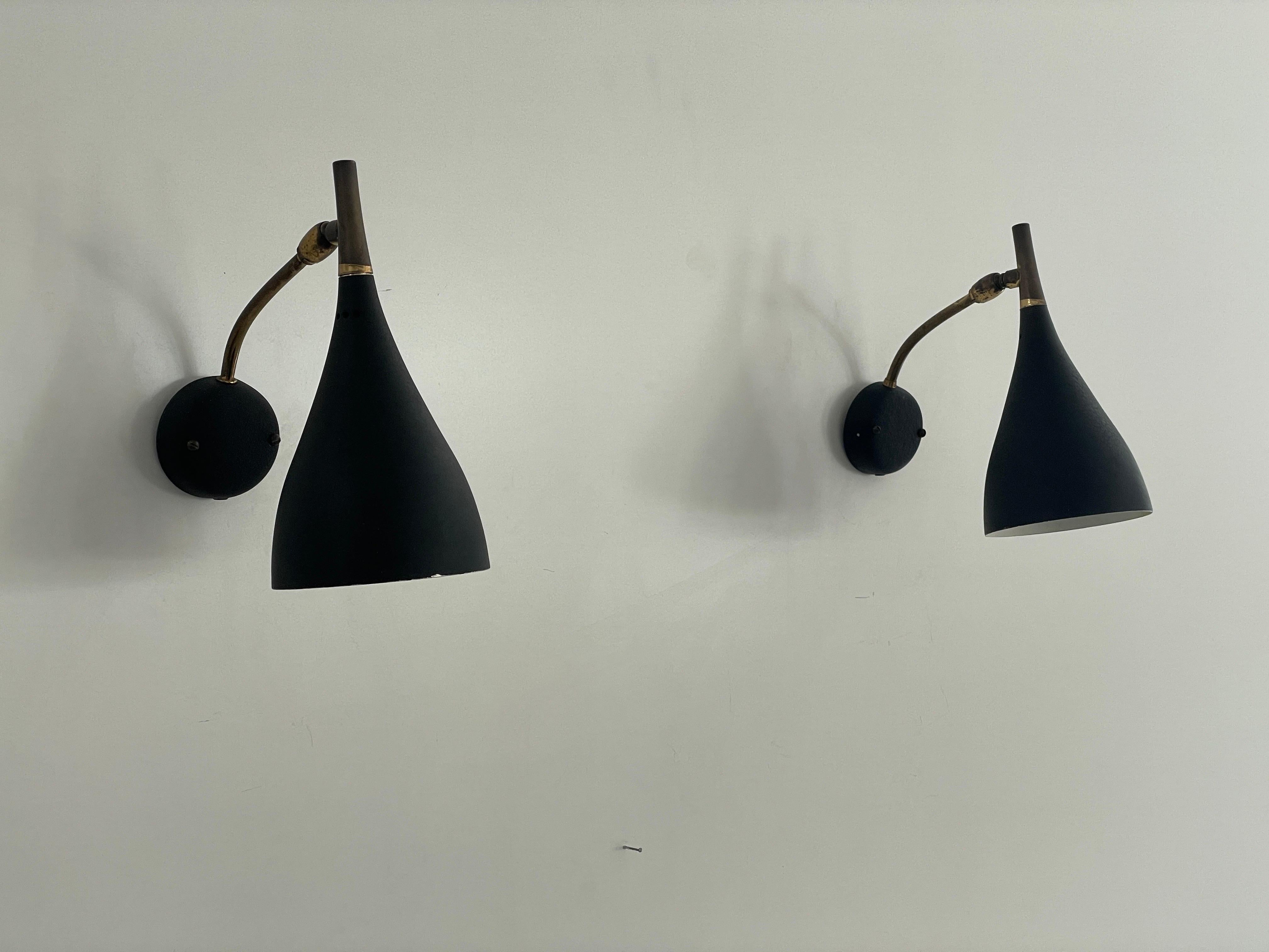 Mid-20th Century Mid-century Modern Pair of Sconces by Cosack Leuchten, 1950s, Germany For Sale