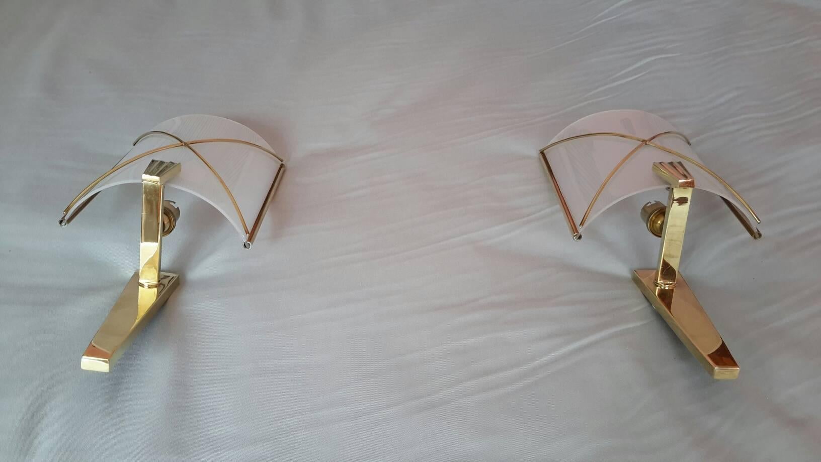 Mid-Century Modern Pair of Sconces by Lunel, France, 1950s For Sale 2
