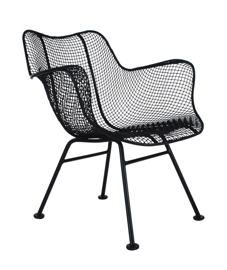 MidCentury Modern Pair of Sculptural Patio Wire Lounge Chairs, Russell