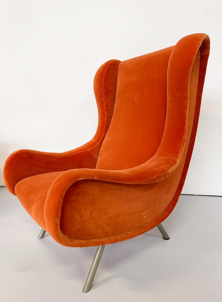 Mid-Century Modern Pair of Senior Armchairs by Marco Zanuso for Arlfex For Sale 3