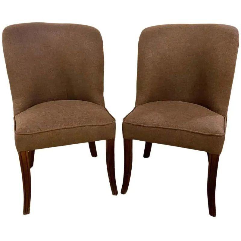 20th Century Mid-Century Modern Pair of Shaped Upholstered Chairs For Sale