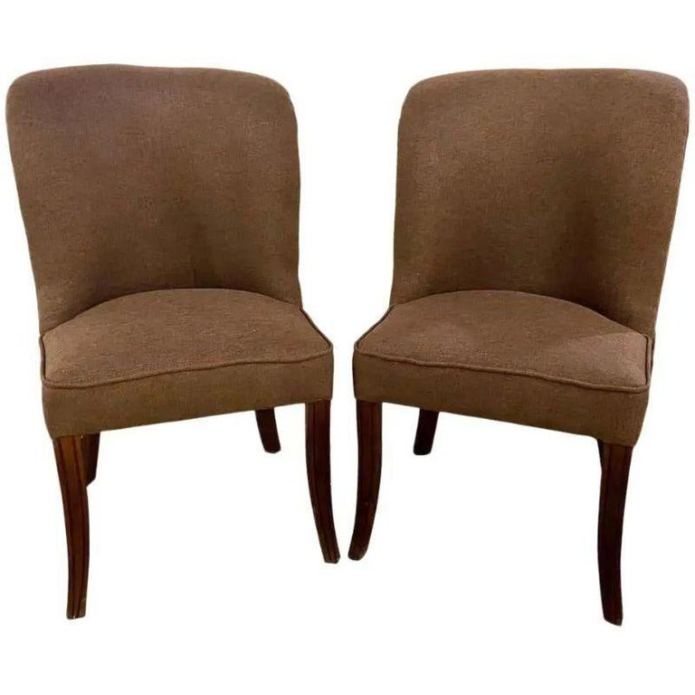 MidCentury Modern Pair of Shaped Upholstered Chairs For Sale at 1stDibs
