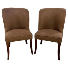 Mid-Century Modern Pair of Shaped Upholstered Chairs