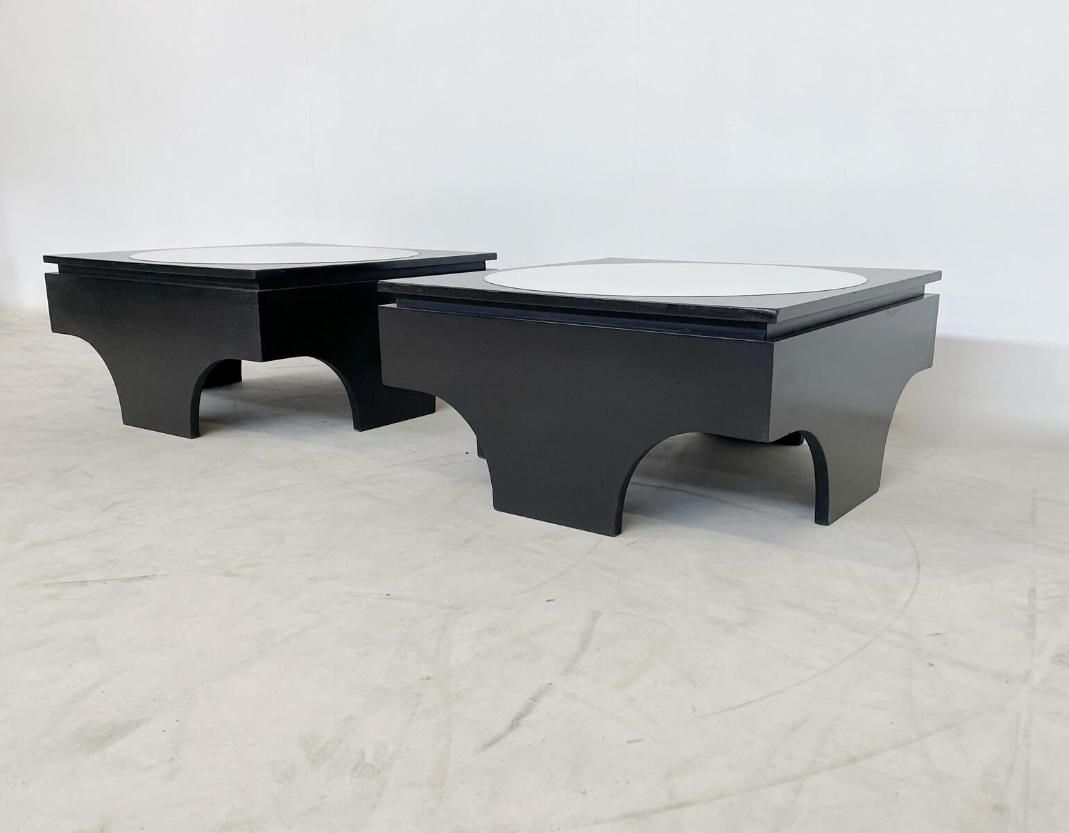 Belgian Mid-Century Modern Pair of Side Tables attributed to Emiel Veranneman, Belgium For Sale