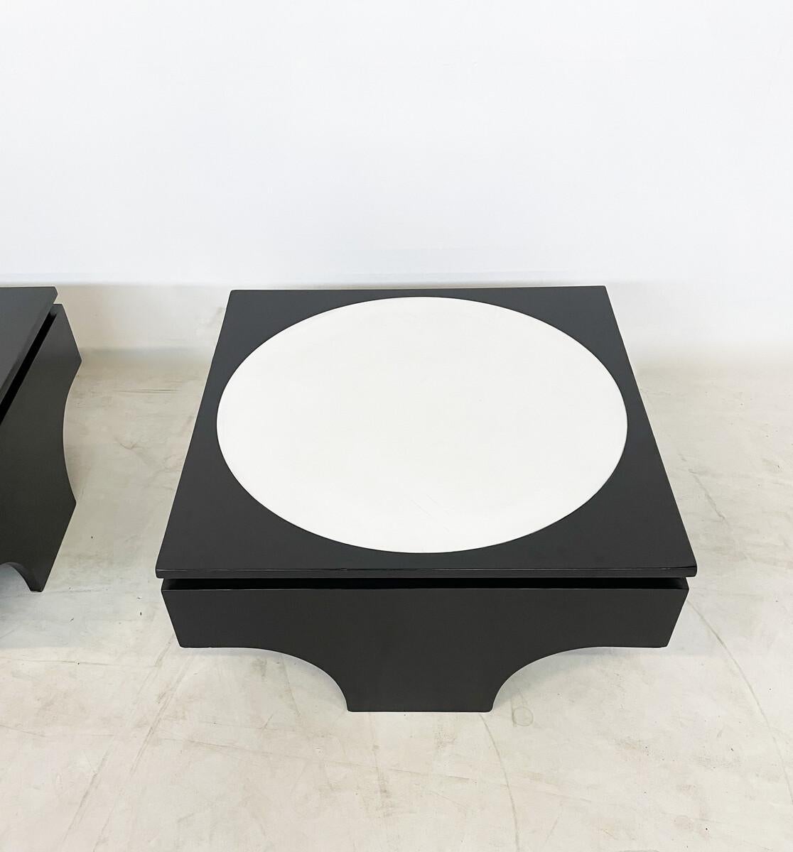 Late 20th Century Mid-Century Modern Pair of Side Tables attributed to Emiel Veranneman, Belgium For Sale