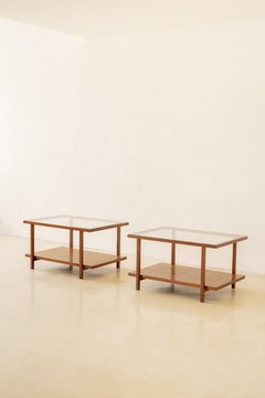Mid-Century Modern Pair of Side Tables by Branco & Preto, 1950's