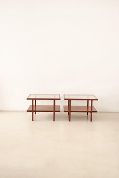 Mid-Century Modern Pair of Side Tables by Branco & Preto, 1950's